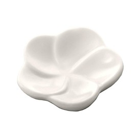 Chopstick Rest, Ceramic, White Plumeria, 1 Row Flower, Condiment Plate, Tableware, Kitchen Goods, Asian Goods, Japanese