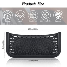 HIAHXC 2 Pcs Cargo Net Car Storage Net for Car Universal Cargo Netting Storage Nets Mesh Organizer Net Car Accessories(Black)