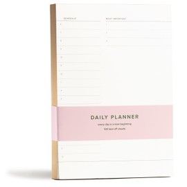 Daily & Weekly To Do List Notepad. Desk Pad for Work and Study (Gold, Daily 8x6 inches)