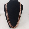 Pure Copper Cuban Chain Link Necklace 24" Unisex Bold Statement