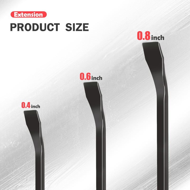 TOOLEAGUE Utility 3Pcs Pry Bar Set,8",12",18"Mechanic Hand Tools with Thicker