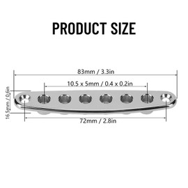 Ktsxxops Guitar String Through Plate, Guitar Bridge String Thru Body Ferrule Plate, Zinc Alloy Guitar String Ferrules String Bushing Plate for Bass Guitar Parts with 2 Screws