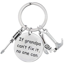 XGAKWD Father's Day Keychain for Grandpa, If Grandpa Can't Fix It No One Can, Christmas Birthday Key Chain Gifts for Grandfather