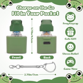 Netholid Quacking Duck Croaking Frog Meowing Cat Keyboard Fidget Toys for Adults Clicker Keychain with Sound LED Light and Charging Port for Autism Stress Relief Anxiety (Frog, 1)