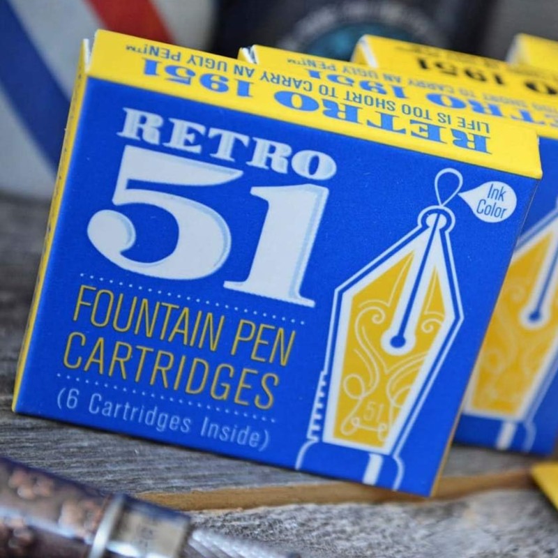 Retro 51 Fountain Pen Refill Blue 6-Pack