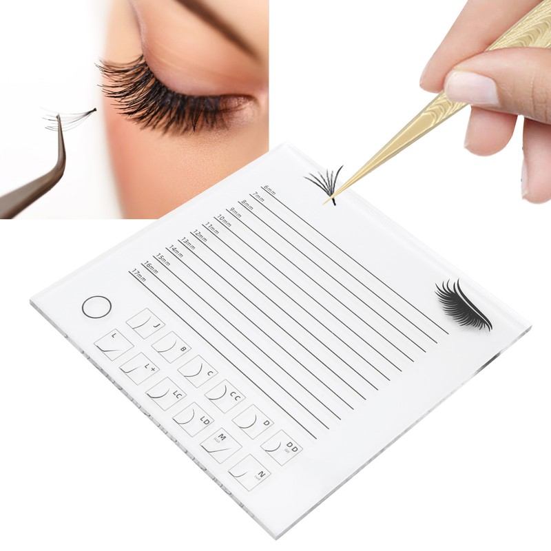 20x20cm Eyelash Extension Plastic Tray Clear Scale Transparency Eyelash Extension