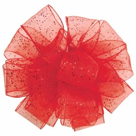 Offray, Red Wired Edge Cosmic Glitz Craft Ribbon, 1 1/2-Inch x 9-Feet