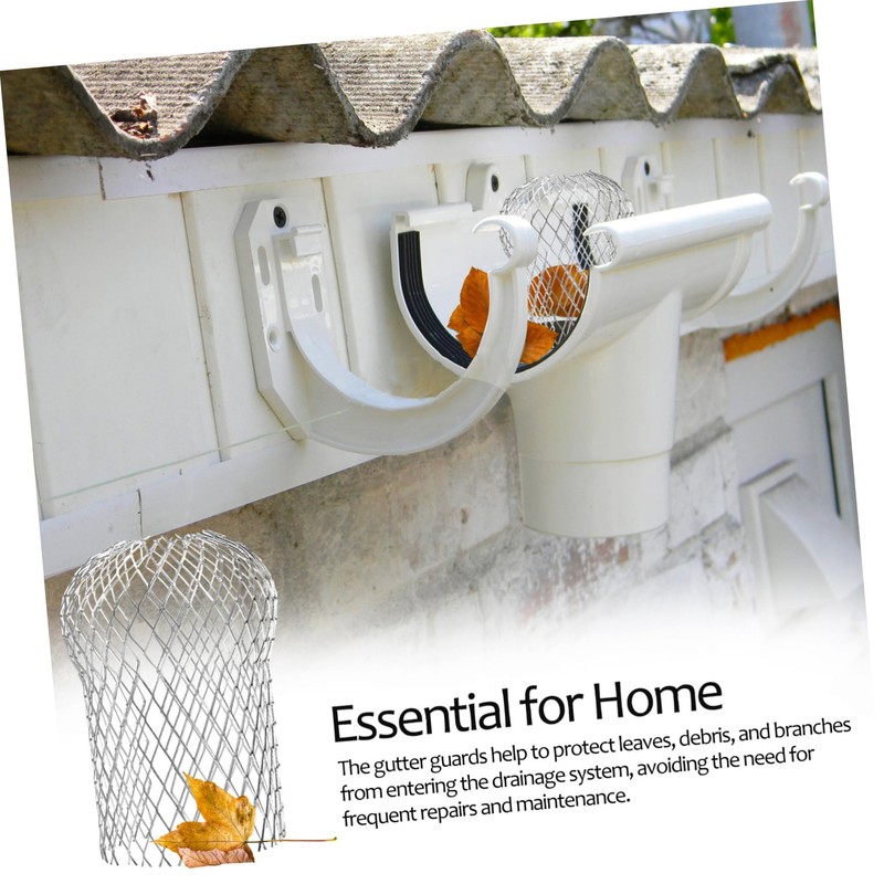 ORFOFE 8pcs Downspout Filter Gutter Guards Aluminum Leaf Strainers for