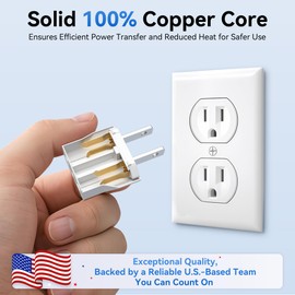 European to US Plug Adapter, Unidapt EU to US Adapters, Europe to USA Plug Adaptor, 220V to 110V Plug Pin Converter, Travel Adapters European to American, Canada, Mexico, Type A, 2-Pack