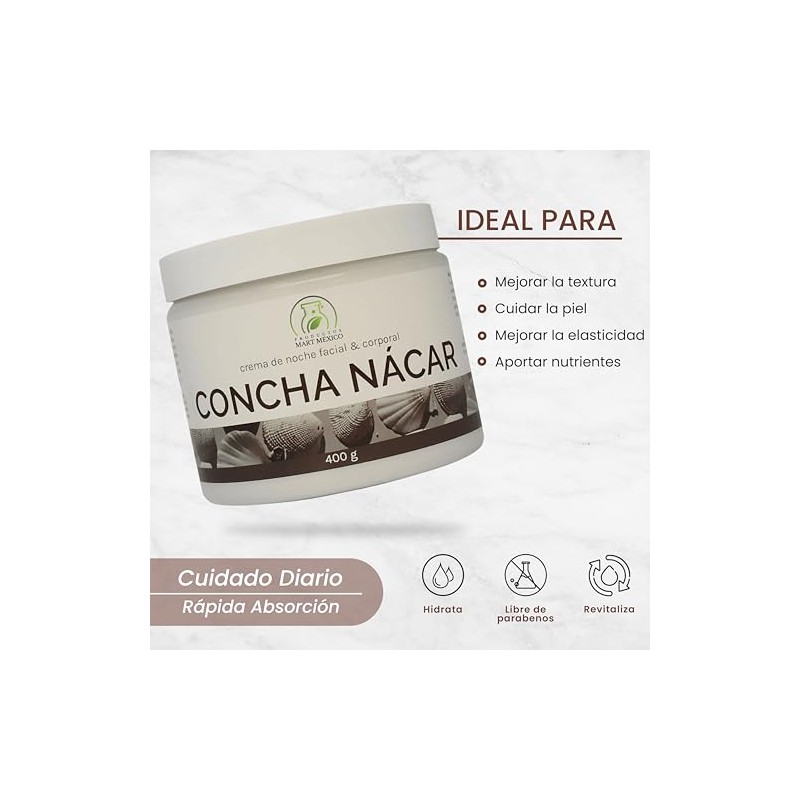 Crema Facial & Corporal De Concha Nácar Piel Tersa Productos