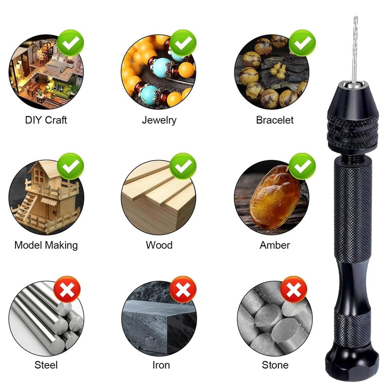 Hand Drill Set with Precision Pin Vise Drill Micro Twist