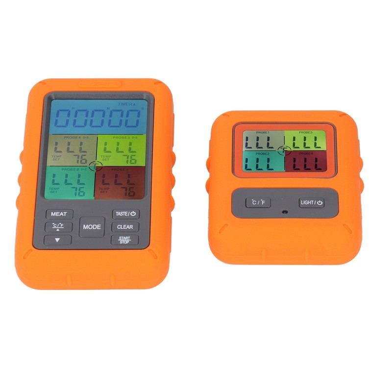 Meat Temperature Probe Smart Wireless LCD Display 4 Probes Grill