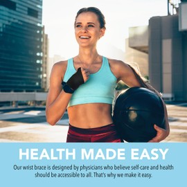 Dr. Arthritis Essentials Wrist Brace/Wrist Support Wrist Wraps, Carpal Tunnel Wrist Brace for Night Support, Wrist Brace for Wrist Pain, Hand Brace & Wrist Guard for Left & Right Hand (Black - Single)