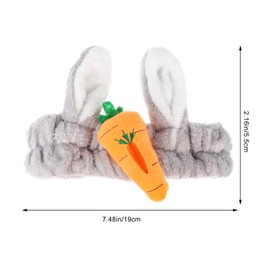 PACKOVE 4Pcs Bunny Ear Headbands Lovely Elastic Coral Fleece Makeup Headbands for Face Washing Skincare and Cosmetic Use Featuring Cute Carrot Design and Secure Fit