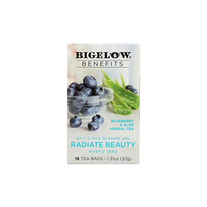 Bigelow Tea Blueberry and Aloe, Radiate Beauty (Pack of 6)