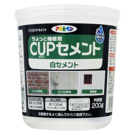 Asahipen Cement Repair Material, Cup Cement, White Cement, 7.1 oz (200 g), White Measuring Cup and Spatula Included, Just Mix Water, Easy Repair, Made in Japan