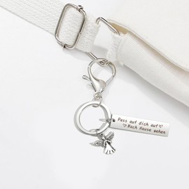 Lucky Charm Keyring Guardian Angel Gifts for Colleagues Courage Children Health Gift Guardian Angel, Angel-4