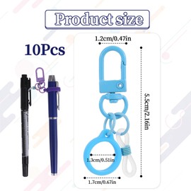 10 PCS Coloured Pen Clips, Silicone Pen Holder with Lobster Clasp, Pen Holder for Lanyard, Clip on Pens, Pen Converter, Retractable Pen Holder for Nurses, Badge Reel Accessories (Pen not Included)