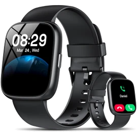 Reloj inteligente con Alexa integrada, pantalla táctil HD de 1.83 pulgadas con llamadas Bluetooth, reloj de fitness con monitor de frecuencia cardíaca/sueño, más de 120 modos deportivos, reloj