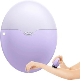 SAHENITEANA Aplicador de crema solar para, aplicador de protector solar recargable, a prueba de fugas, con bola enrollable y esponja, dispensador de protector solar portátil (Morado)