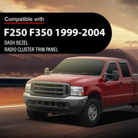 Dash Board Bezel Radio Cluster Trim Panel W/o Hole, Fit Ford F250 F350 Super Duty 1999-2004, Dark Gray