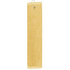 TowelSoft Premium Velour Golf Towel with Tri-fold Hook & Grommet Placement-Gold