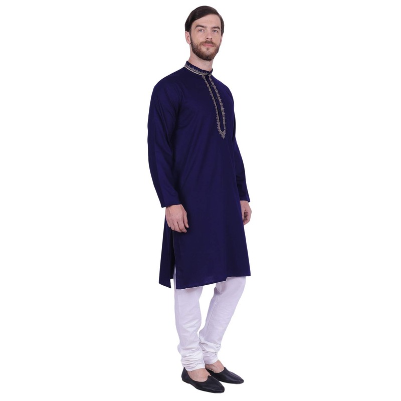 Maple Clothing Kurta - Vestido de pijama bordado de algodón