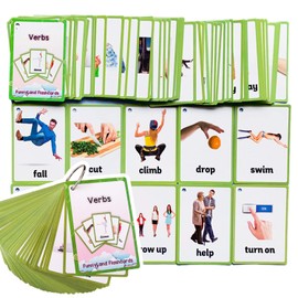 Richardy Kids Gifts English Flash Cards Pocket Card Educational Learning Baby Toys for Children Pre-Kindergarten (verbs)