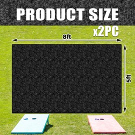 2 Packs Cornhole Mats 5 x 8 Ft Felt Prevent Slipping Pads for Cornhole Board Pitch Pads Board Accessories Mats on Grass Bags Clean (No Line)