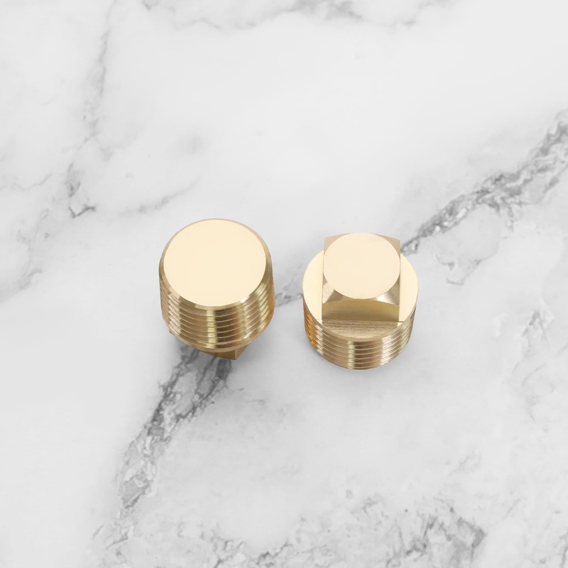 YINETTECH 2 Pcs 1/2 Inch NPT Boat Drain Plug Solid