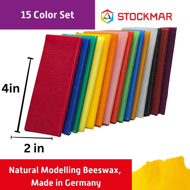 Stockmar Natural Modelling Beeswax: 15 Assorted Colors of Beeswax Sheets