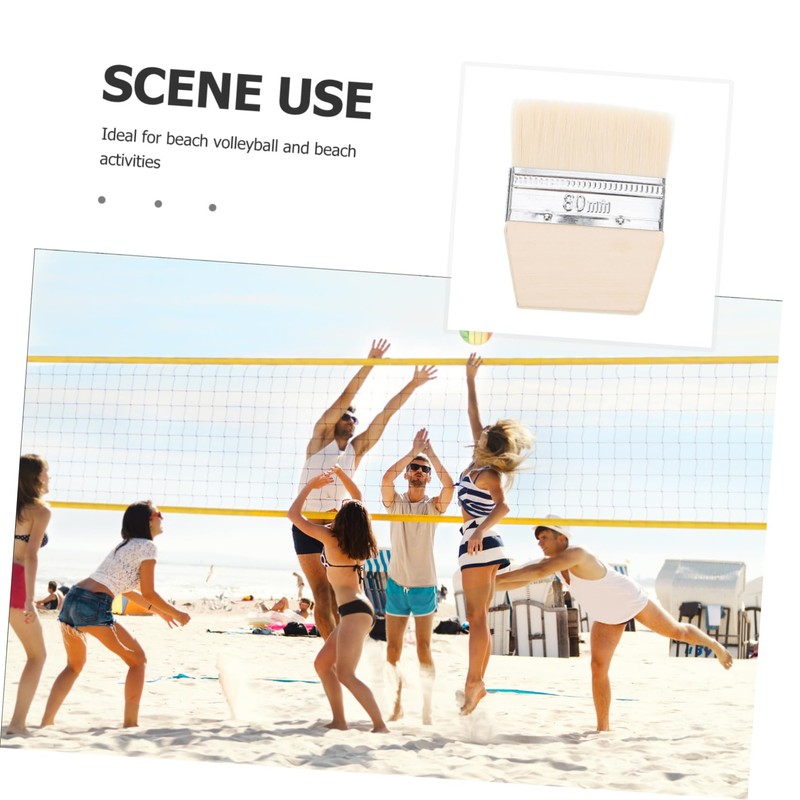 VOSAREA Beach Cleaning Brush Sand Remover Beach Scrubber Beige Wooden