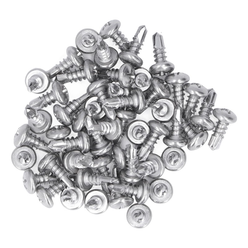 200Pcs Self Drilling Screw Stainless Steel Round Head M4.8x13 Fastener