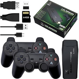 FARSEE consola de videojuegos retro Inalámbrica de Juegos, 64G Mini consola portatil, más de 20000 Juegos Integrados, Consolas de Videojuegos Salida HDMI TV Videojuegos