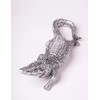 HAUCOZE Crocodile Sculpture Statue Animal Figurine Geometric Decor Polyresin Silver