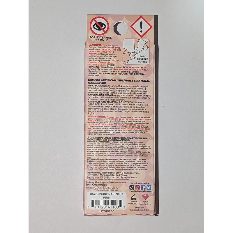 Stuck-ON-U Nail Glue PINKROSE Ultra Hold