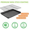 E-far Nonstick Baking Sheet with Rack Set, 16 x 12