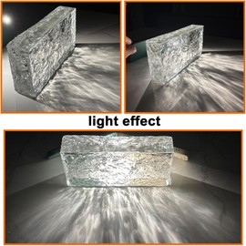 Yutianli Transparent Glass Blocks Wall Decor 8 Pack Ice Crystal Textured Solid Rectangular Glass Bricks Used as Partition Walls Accent Wall