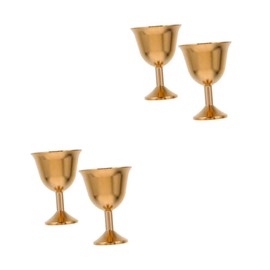Vaguelly 2sets 2pcs Brass Goblet Cup Auspicious Adornment for Home Office Drinking Glasses Creative Design for Celebrations Gatherings 2pcs*2