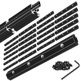 iMetrx 24pcs 2020 Staight Connector Corner Bracket Joint Plate 2020 Hardware T-Slotted Accessories V-Slot with Screws for 2020 Aluminium Profile 3D Printer Accessories Black