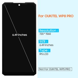 Screen Replacement for Oukitel WP8 Pro LCD Display, LCD Screen Replacement for Oukitel WP8 Pro Touch Screen Digitizer Assembly with Repair Kits