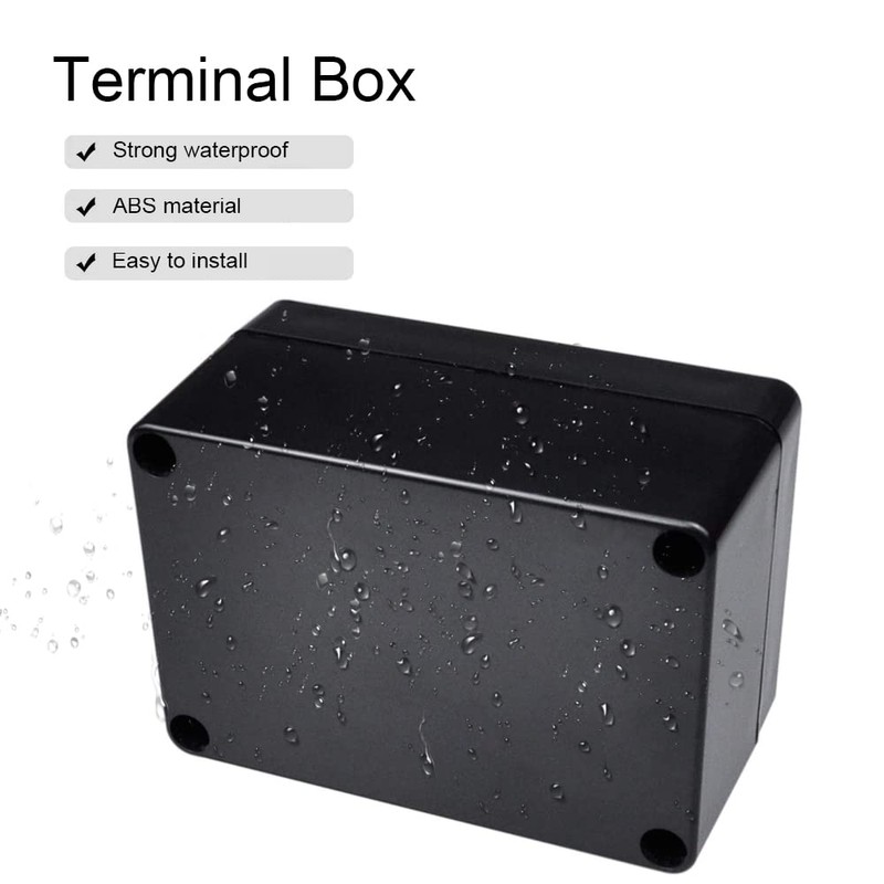 DXiongW IP65 Waterproof Junction Box Black Surface-Mounted Distribution Box Outdoor