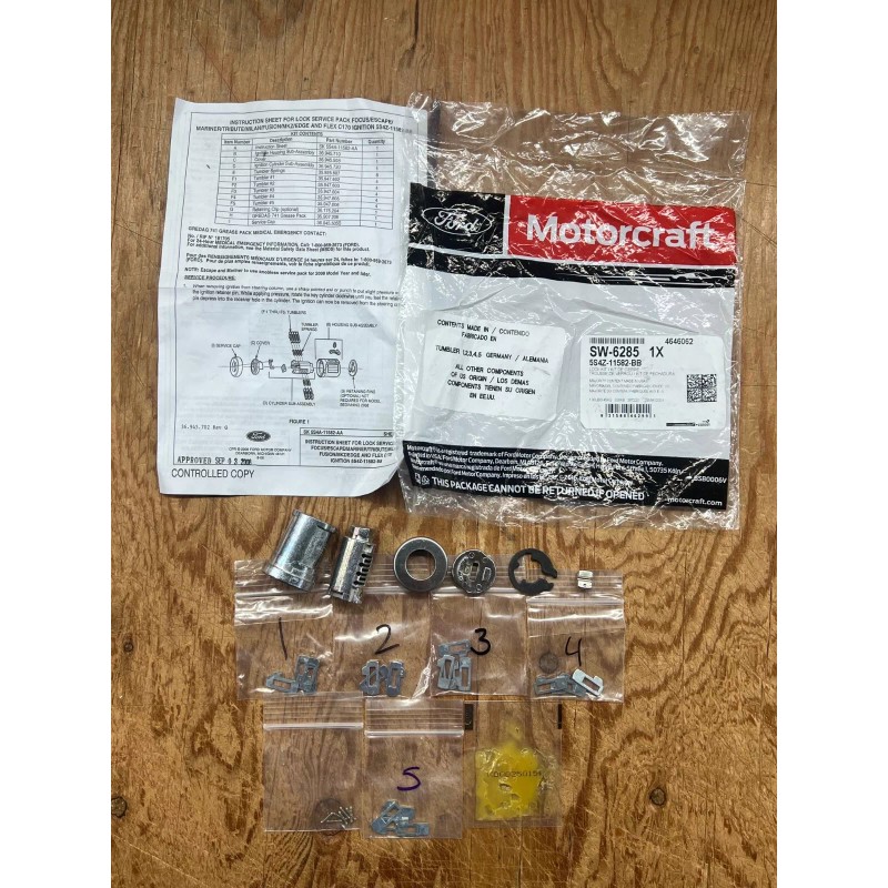 Motorcraft FORD 2000-2019 Motorcraft Ignition Lock Cylinder Kit SW6285 5S4Z11582BB