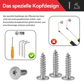 Pack of 130 Self Tapping Torx Screws, M4 x 16 mm Torx Screws with Flat Head, Screws Made of 304 Stainless Steel for DIY, Carpenters or Fasteners such as Furniture, Technology