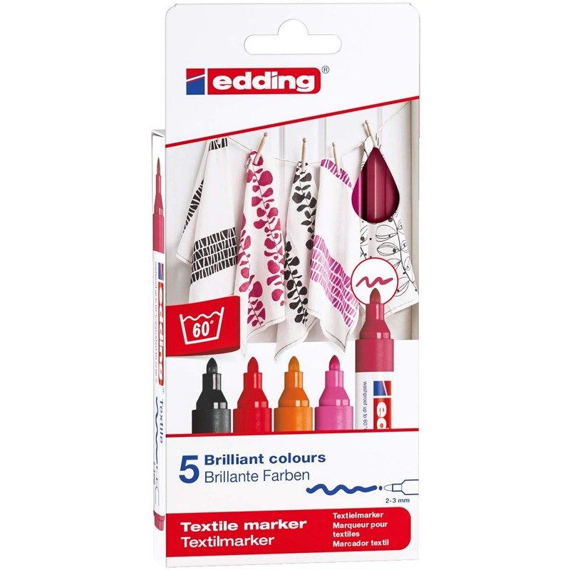 edding 4-4500-5999 Textile Marker Set - Warm