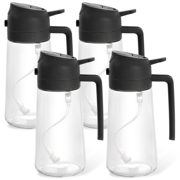 TKSDWBLTY 4Pcs Olive Oil Dispenser Bottle 2 in 1 Clear