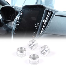 Air Vent Lever Cover Wind Outlet Knob Decoration Trims Compatible with Subaru WRX 2022-2024, Car Volume Knob Protection Ring Multimedia Sound Volume Tune Knob Decor Cover Trim Accessories (silver)