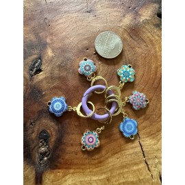 Handmade Enamel Doilies Yarn Markers Or Ear Rings. 6 Per Order