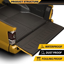 TPE Truck Bed Mat Cargo Liner, Compatible with Chevy Silverado GMC Sierra 1500 2014-2018 with 5'8" Bed, Vehicle Interior Accessories, All Weather Full Cover Protection