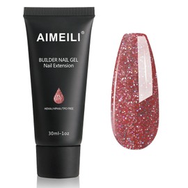AIMEILI Nail Extension Gel 30 ml Glitter Acrylic Nail Extension Builder Nail Gel Glitter Nail Extension Gel Nail Enhancement Gel 072